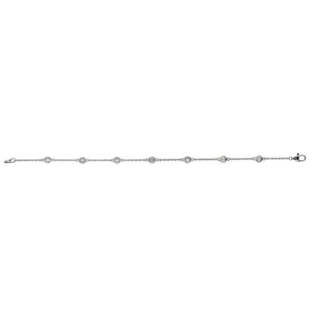 0.75 Carat Natural Diamond Bezel Bracelet